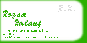 rozsa umlauf business card
