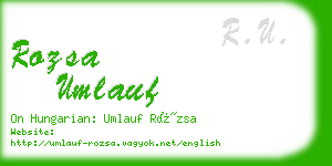 rozsa umlauf business card